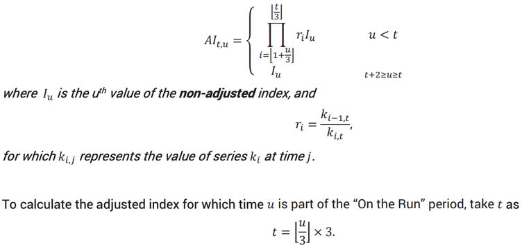 The value of the adjusted indices (AI)