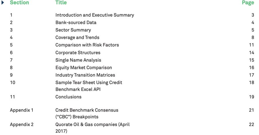 Table of Contents - Oil and Gas Industry Trends