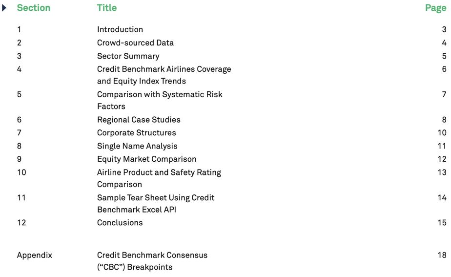 Table of Contents - Airline Industry Trends